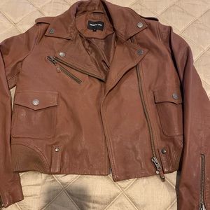 Genuine leather brown jacket by Members Only